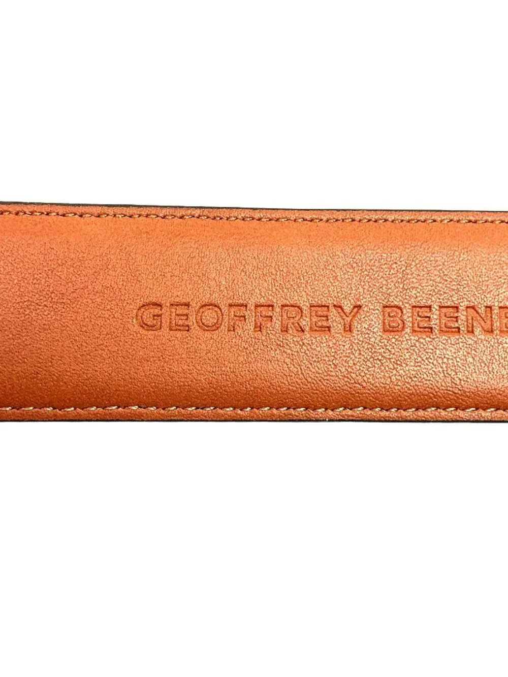 Geoffrey Beene Genuine Leather Dress Belt Mens 40/100 Black With Silver Buckle N